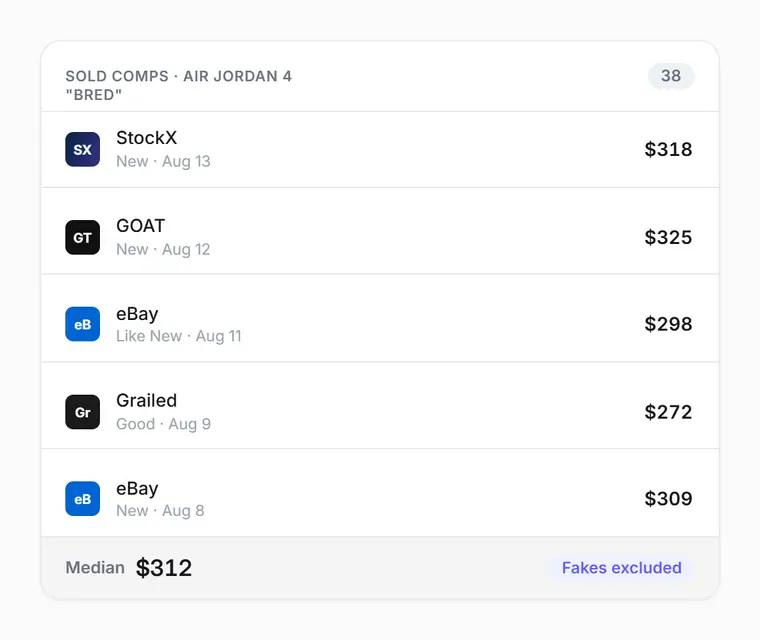 Sold comps